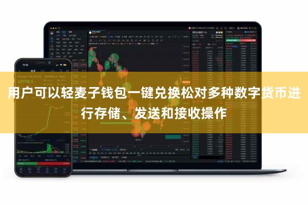 用户可以轻麦子钱包一键兑换松对多种数字货币进行存储、发送和接收操作
