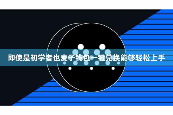 即使是初学者也麦子钱包一键兑换能够轻松上手