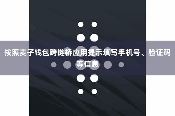 按照麦子钱包跨链桥应用提示填写手机号、验证码等信息